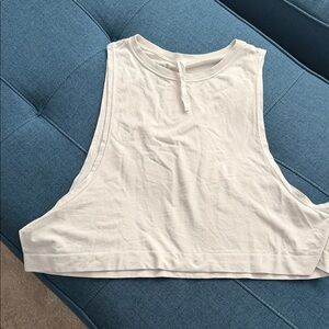 American Eagle Outfitters White Cropped Muscle Tank